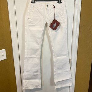 Dondup women's size 27 soft white stretch BIANCA boot cut jeans 26x33 27x33